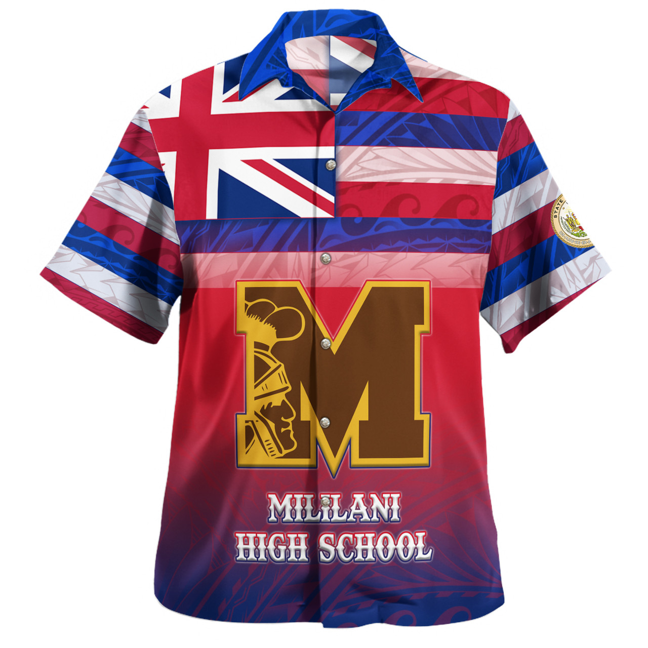 Hawaii Mililani High School Hawaii Shirt Flag Color With Traditional Patterns