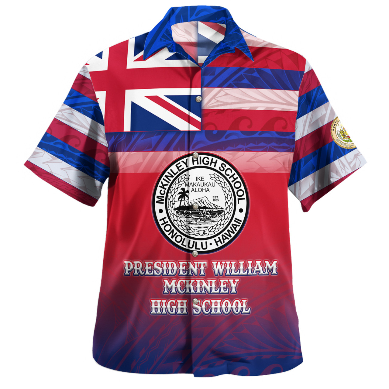 Hawaii President William McKinley High School Hawaii Shirt Flag Color With Traditional Patterns