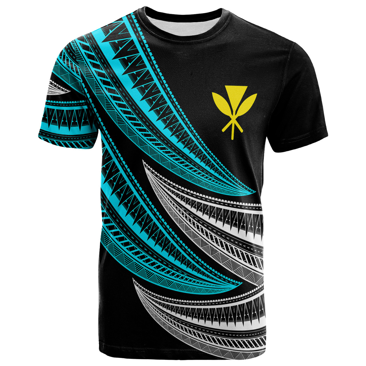 Hawaii Custom Personalised T-Shirt - Wave Pattern Alternating TURQUOISE1