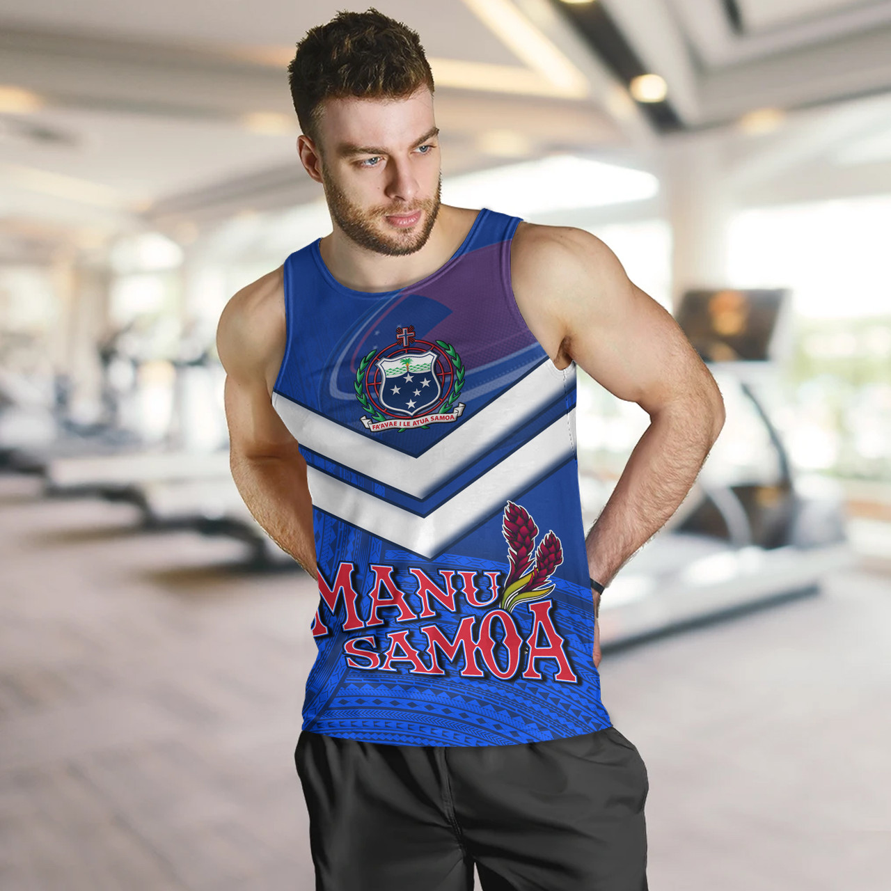Samoa Tank Top Samoa Tradition Patterns With Rugby Ball