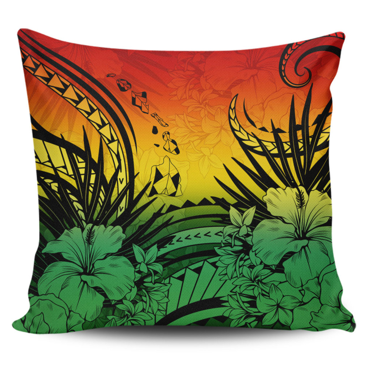 Hawaii Pillow Cover Map Polynesian Tattoo Tropical Summer