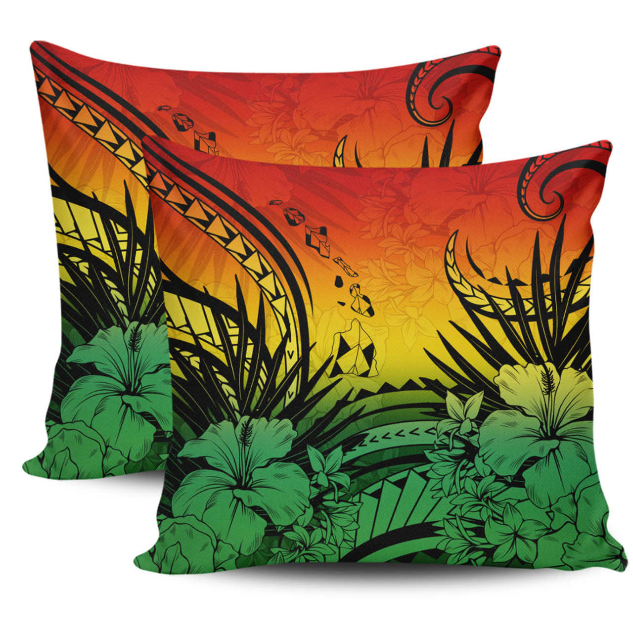 Hawaii Pillow Cover Map Polynesian Tattoo Tropical Summer