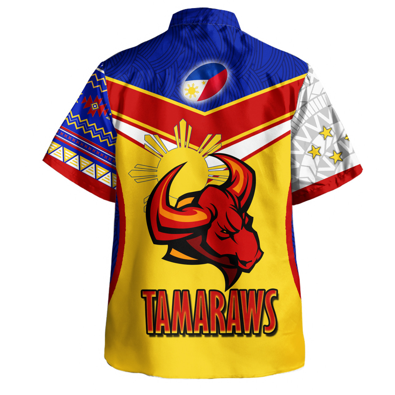 Philippines Filipinos Hawaiian Shirt Tamaraws Mascot With Flag