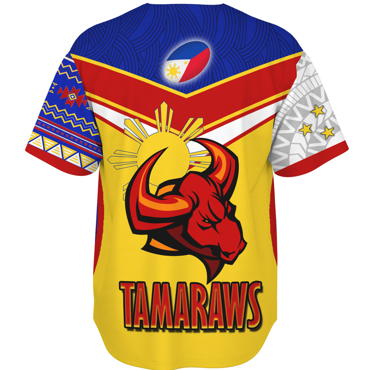 Philippines Filipinos Baseball Shirt Tamaraws Mascot With Flag