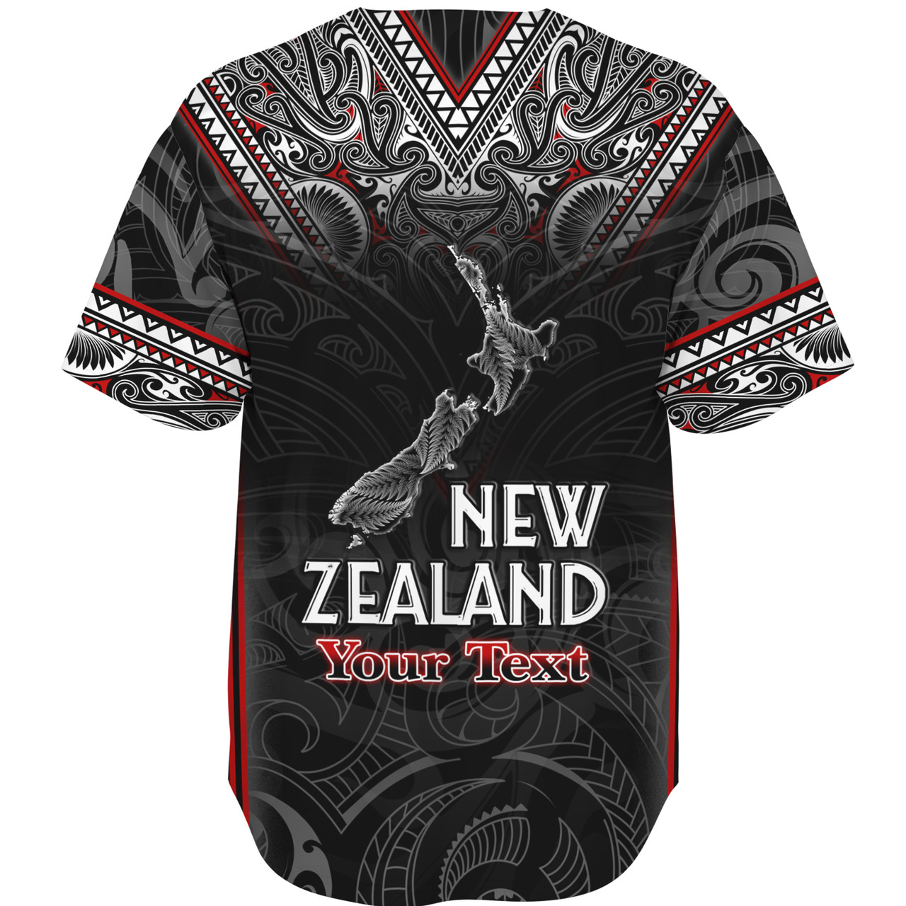 New Zealand Baseball Shirt Maori Patterns With Map Silver Fern