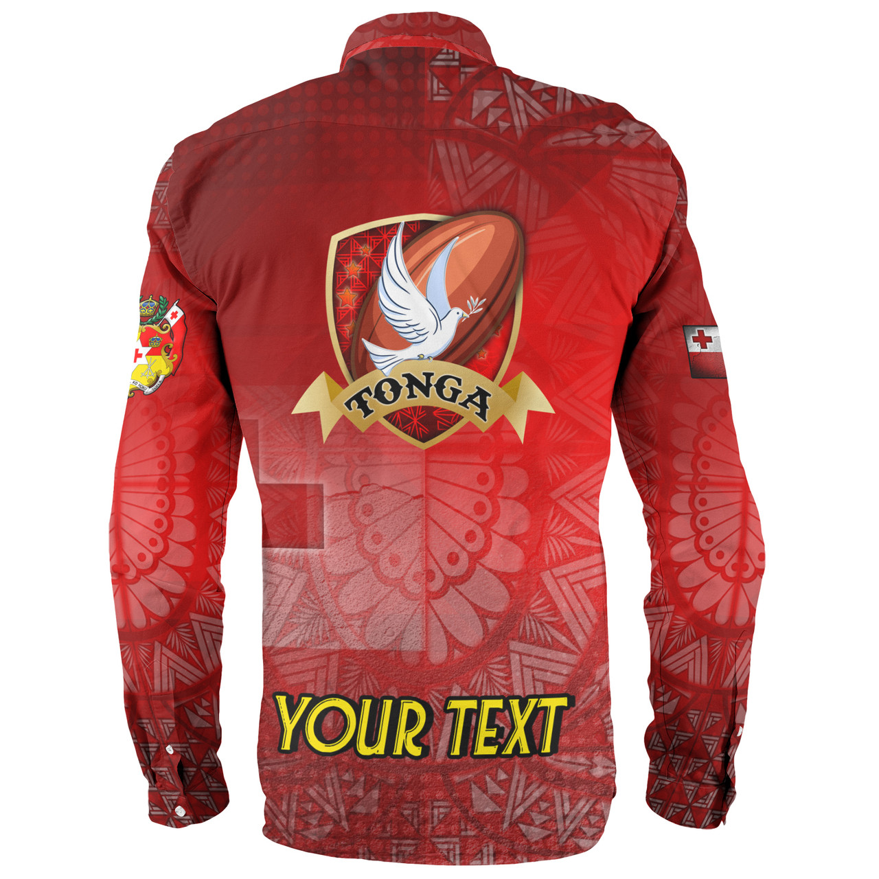 Tonga Custom Personalised Long Sleeve Shirt Tongan Flag Rugby Pride Style