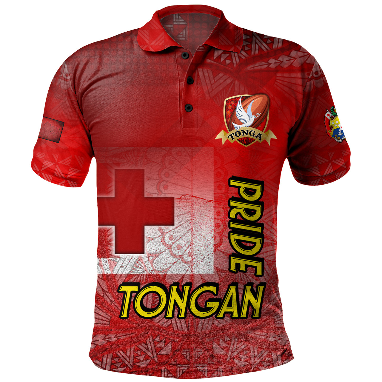 Tonga Custom Personalised Polo Shirt Tongan Flag Rugby Pride Style