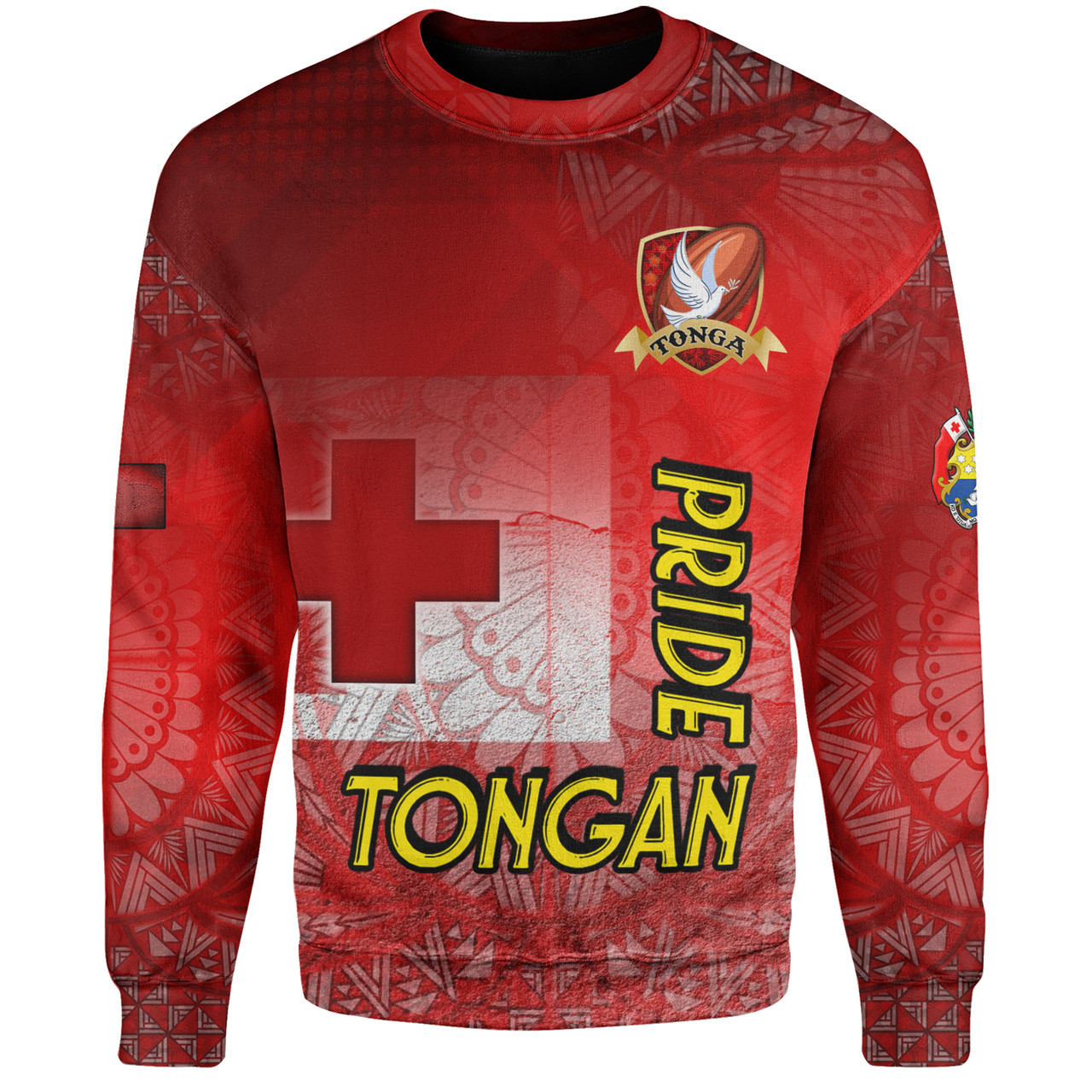 Tonga Custom Personalised Sweatshirt Tongan Flag Rugby Pride Style