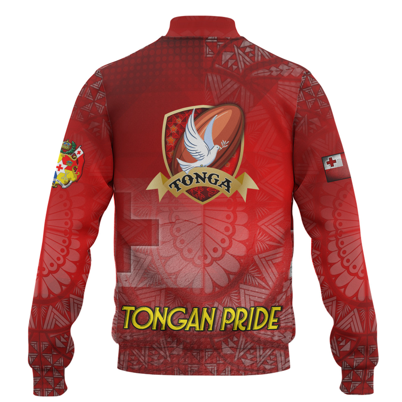 Tonga Custom Personalised Baseball Jacket Tongan Flag Rugby Pride Style