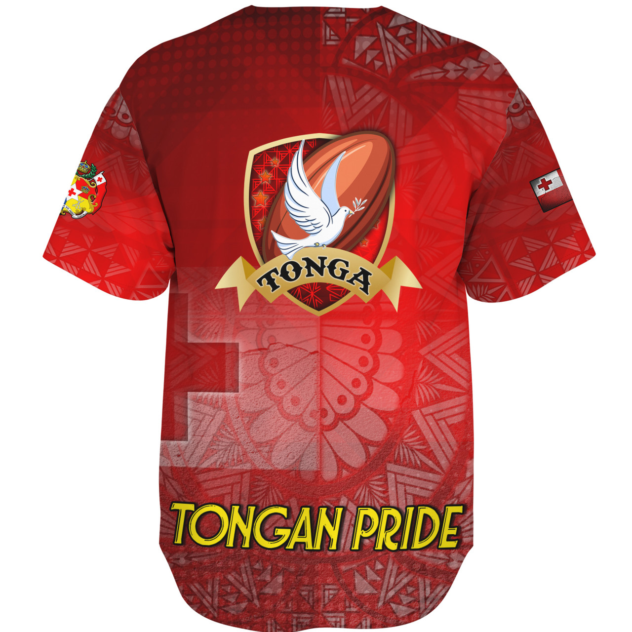 Tonga Custom Personalised Baseball Shirt Tongan Flag Rugby Pride Style