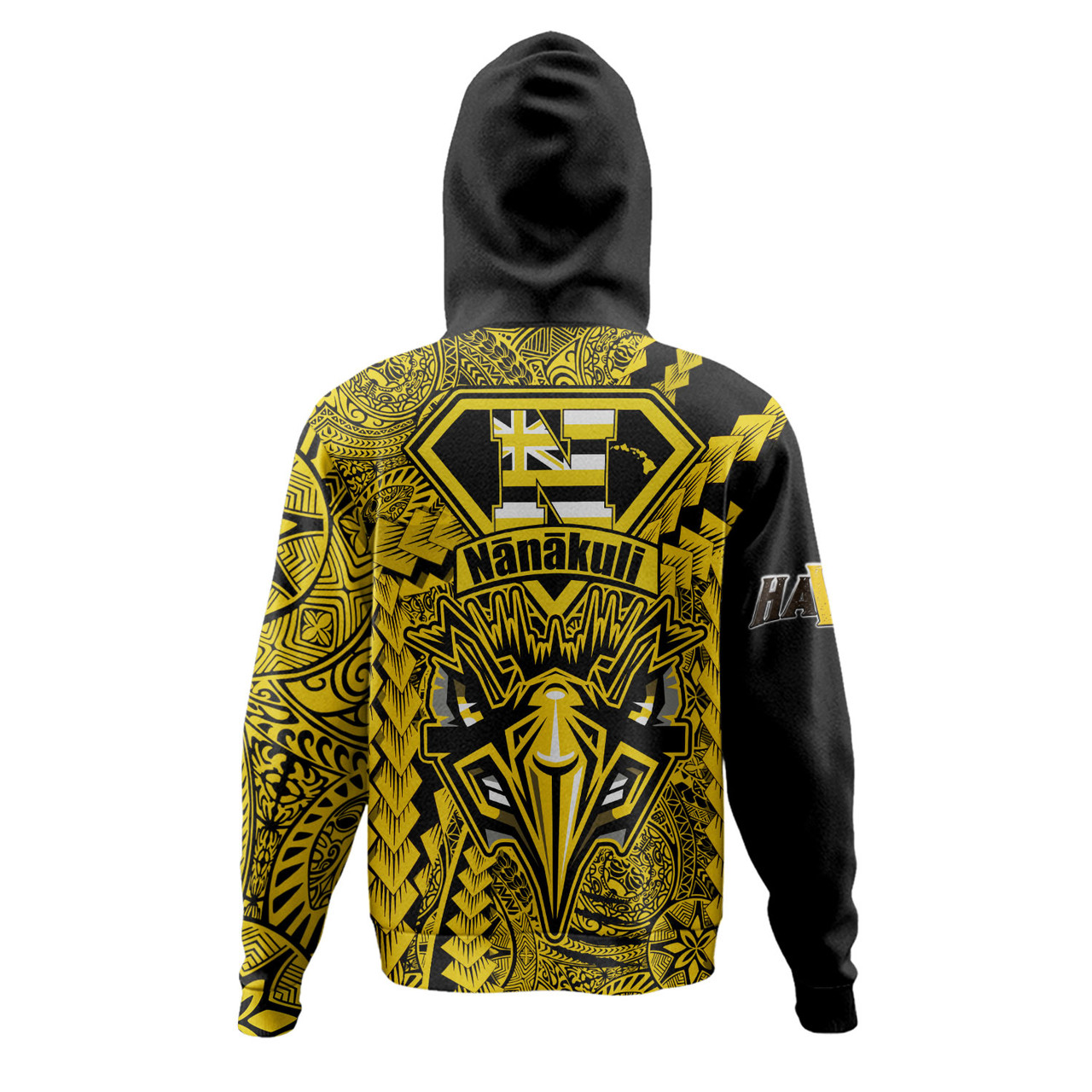 Hawaii Hoodie Custom Nanakuli High and Intermediate School Home of the Golden Hawks Polynesian Style