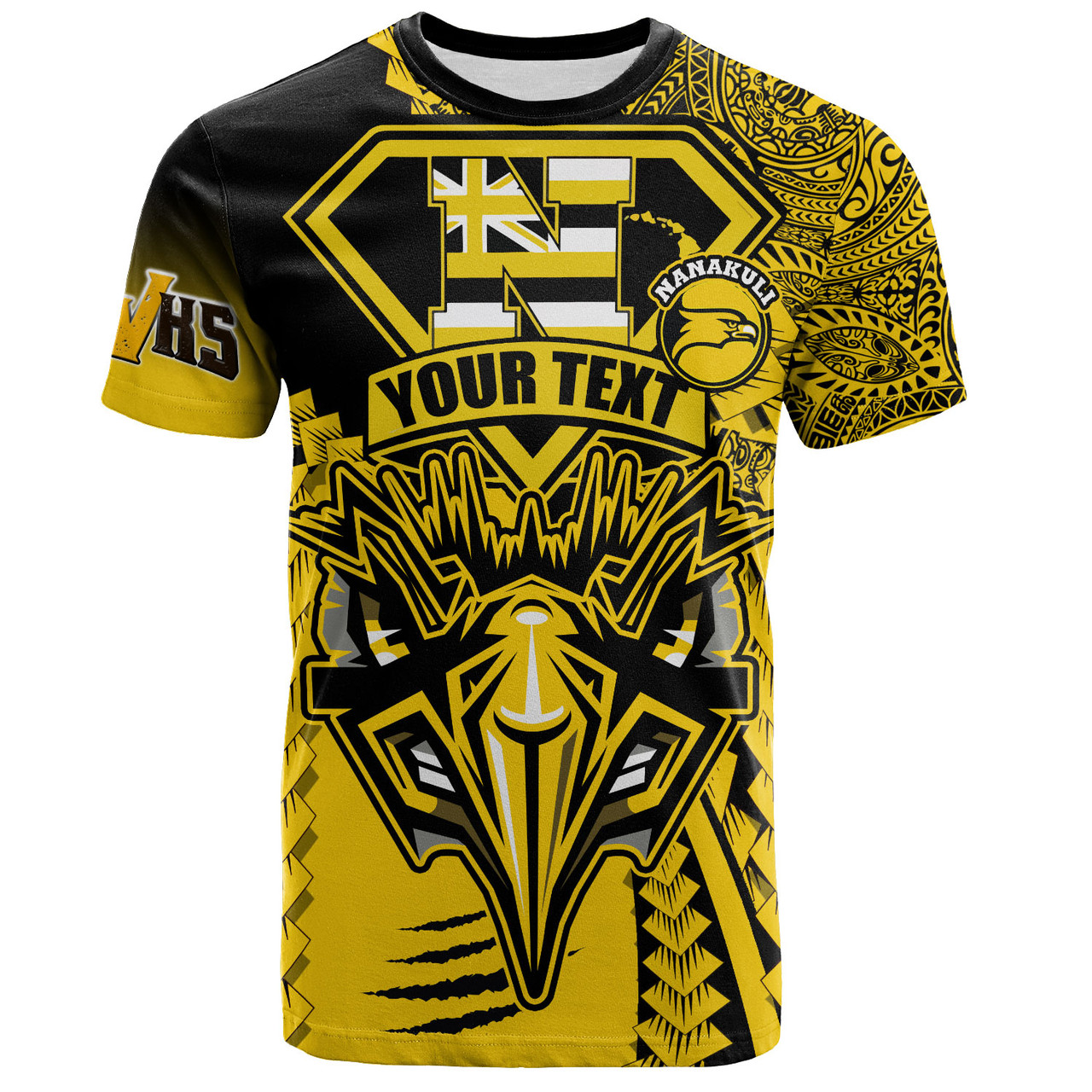 Hawaii T-Shirt Custom Nanakuli High and Intermediate School Home of the Golden Hawks Polynesian Style