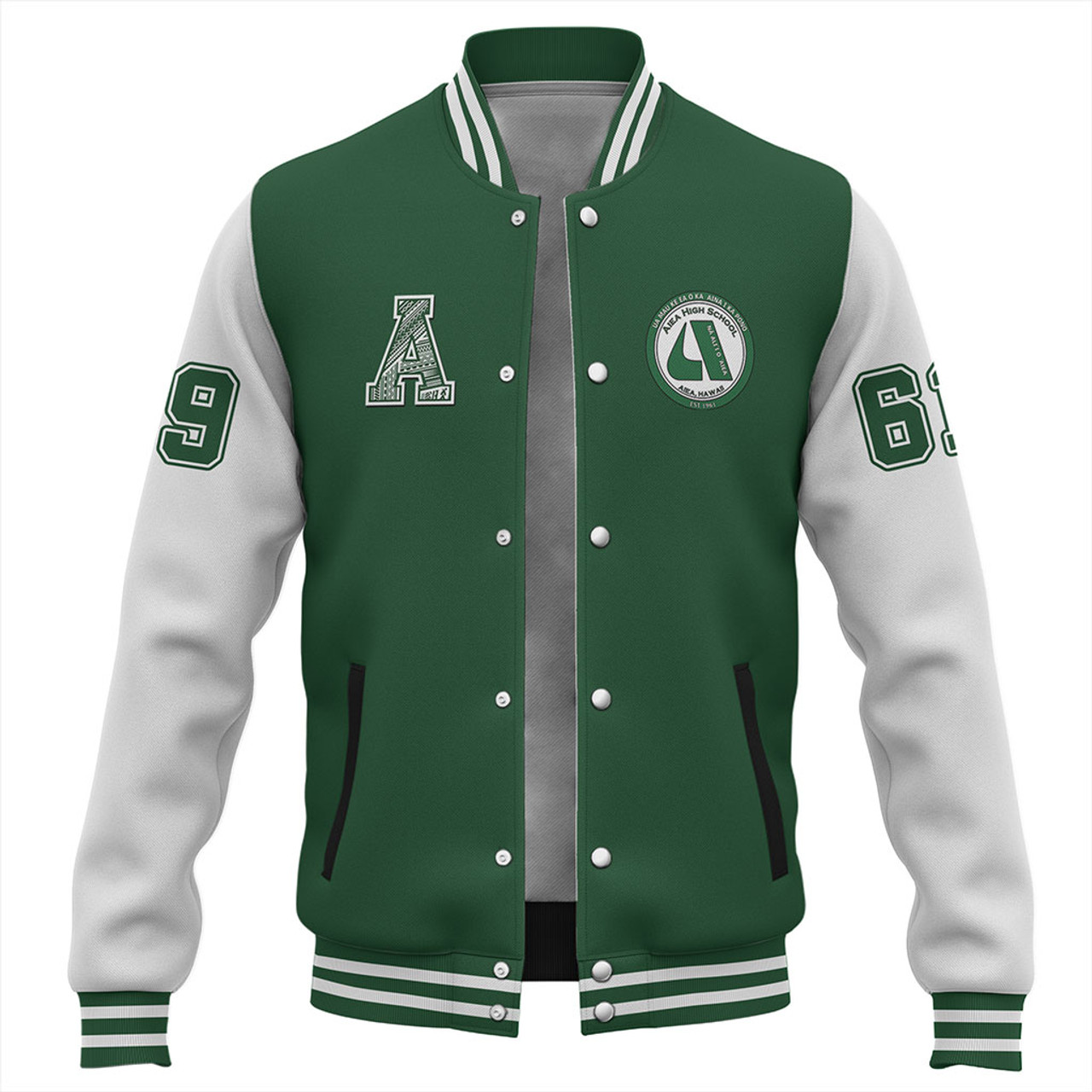 Hawaii Baseball Jacket Aiea High School Polynesian Letters Style