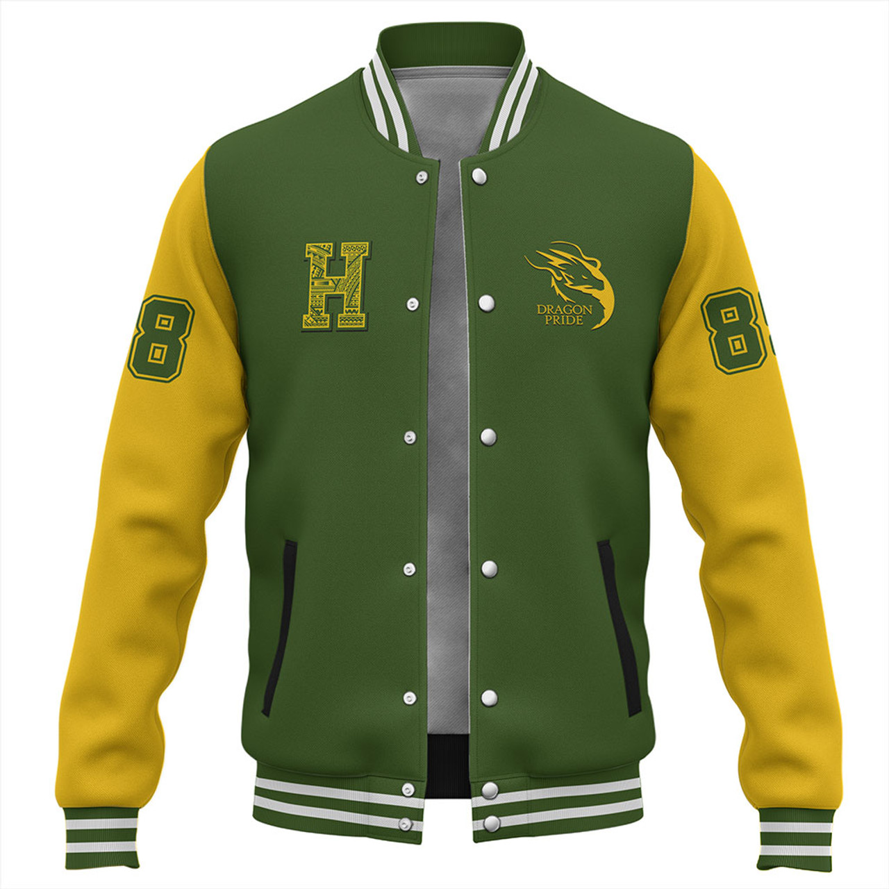 Hawaii Baseball Jacket Honokaa High & Intermediate School Polynesian Letters Style