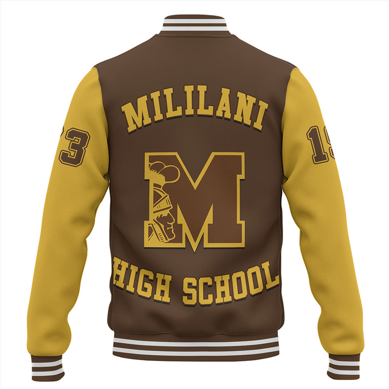 Hawaii Baseball Jacket Mililani High School Polynesian Letters Style