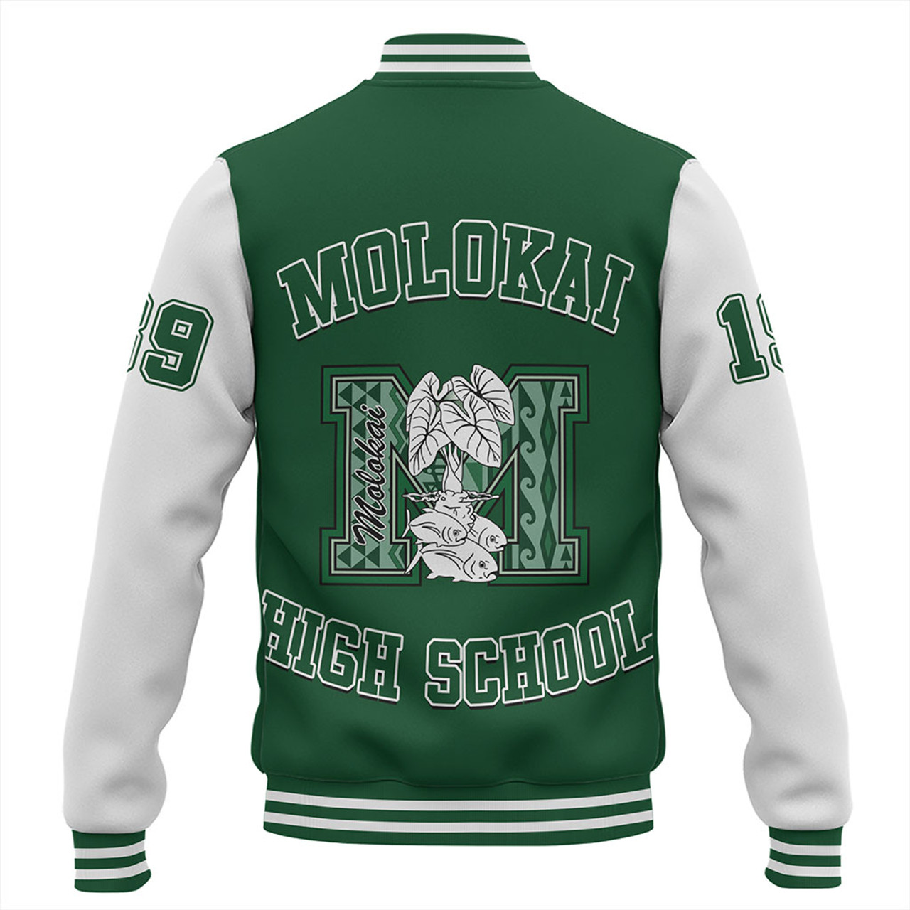 Hawaii Baseball Jacket Molokai High School Polynesian Letters Style