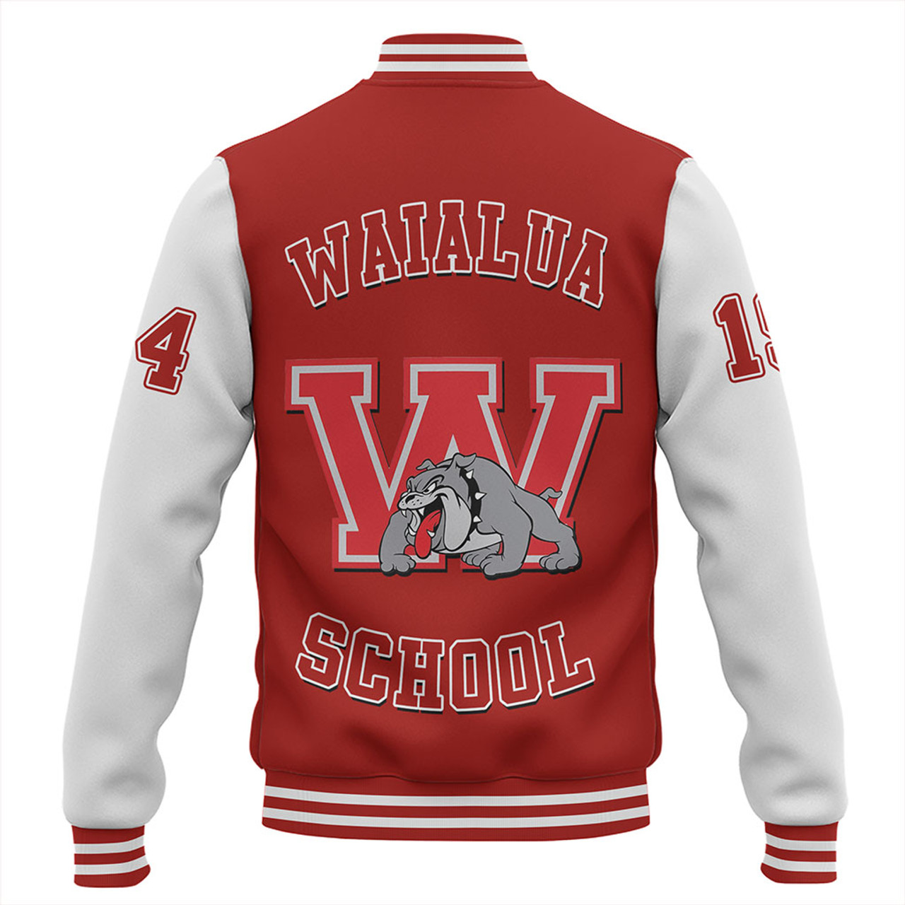 Hawaii Baseball Jacket Waialua High And Intermediate School Polynesian Letters Style
