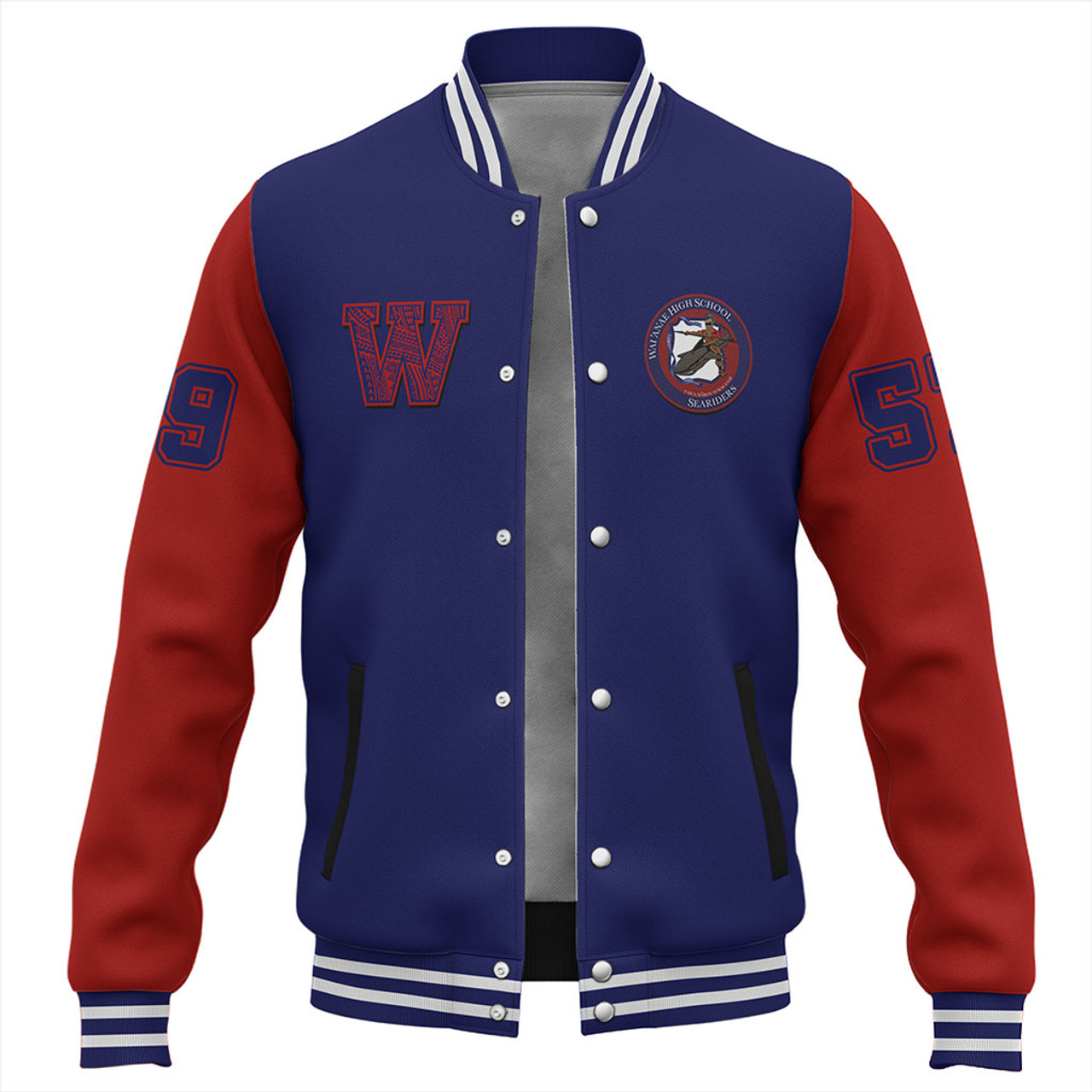 Hawaii Baseball Jacket Waianae High School Polynesian Letters Style