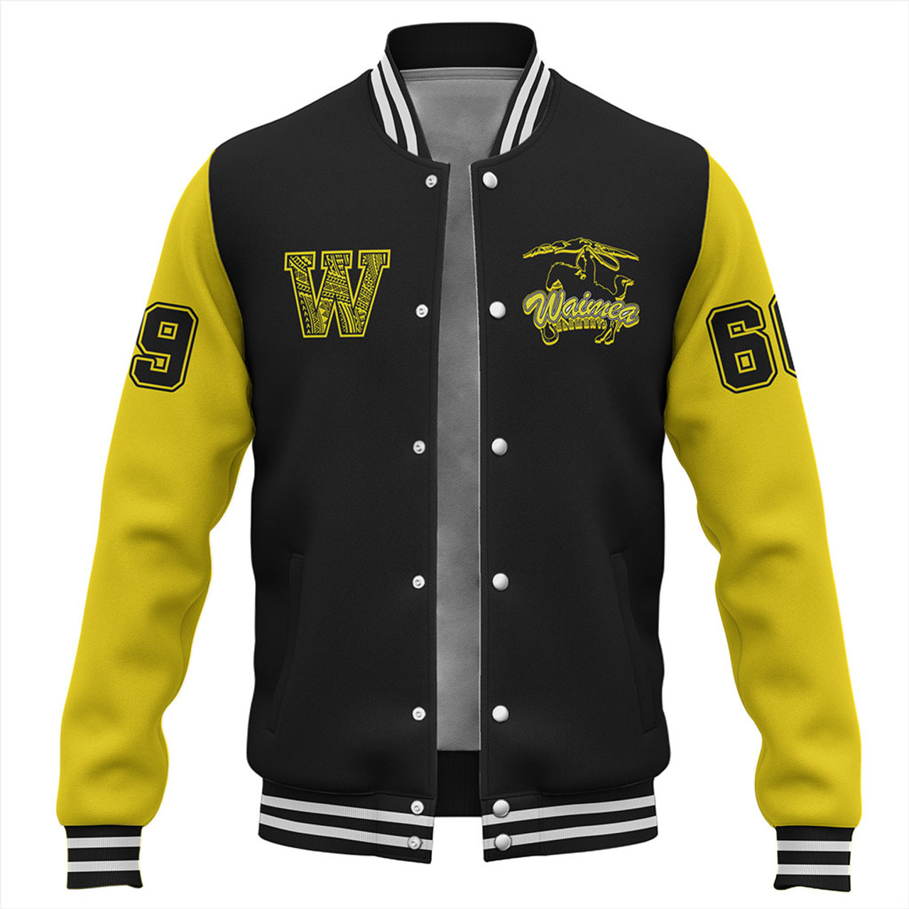 Hawaii Baseball Jacket Waimea Elementary School Polynesian Letters Style