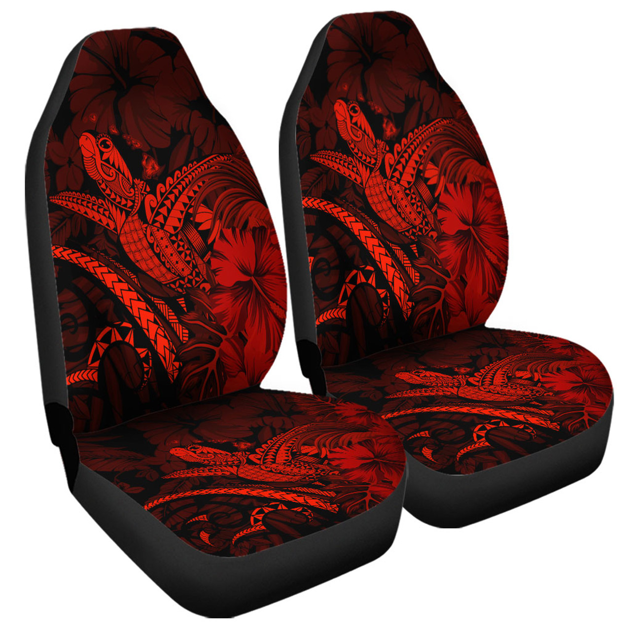 Hawaii Car Seat Covers Turtle Polynesian With Hibiscus Flower