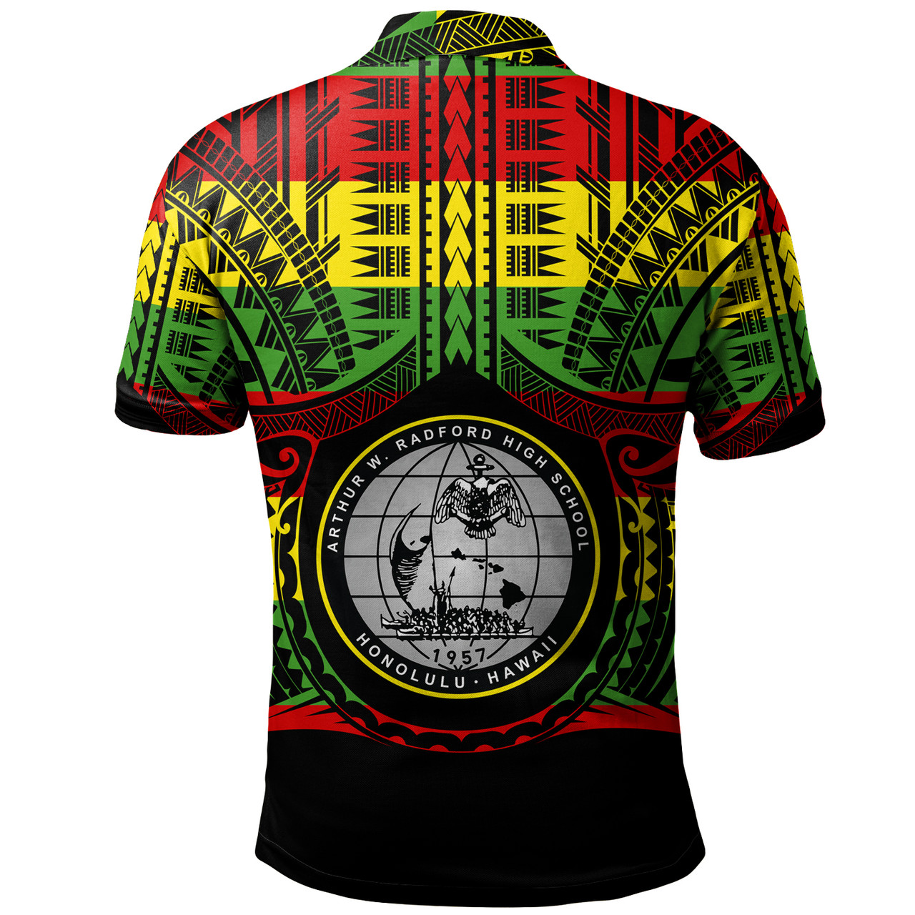 Hawaii Polo Shirt  Admiral Arthur W. Radford Reggae Color Polynesian