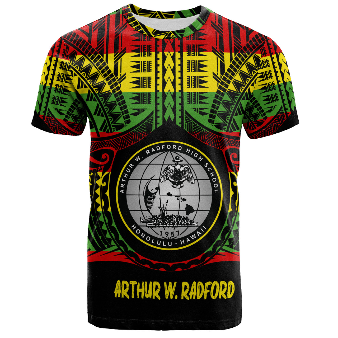 Hawaii T-Shirt  Admiral Arthur W. Radford Reggae Color Polynesian