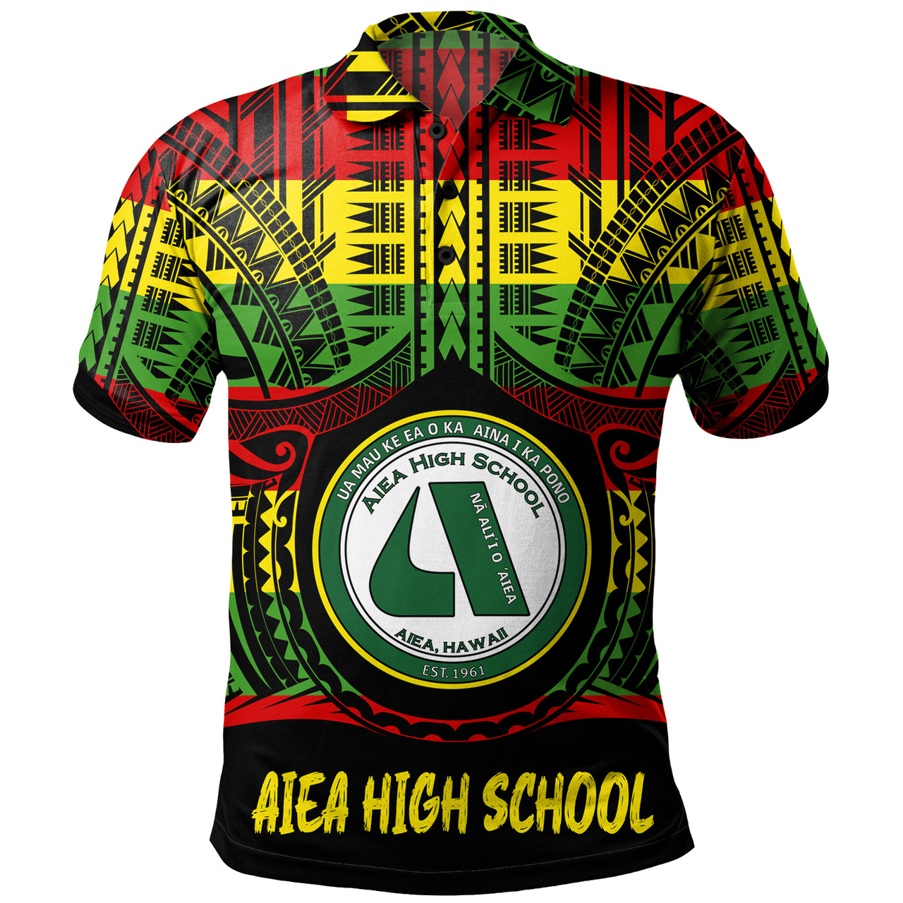 Hawaii Polo Shirt ʻAiea High School Reggae Color Polynesian