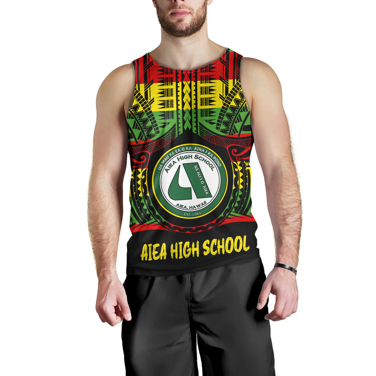 Hawaii Tank Top  ʻAiea High School Reggae Color Polynesian