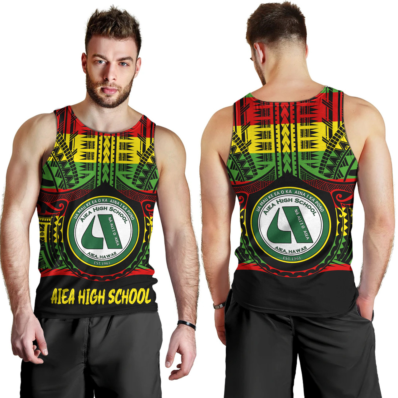 Hawaii Tank Top  ʻAiea High School Reggae Color Polynesian