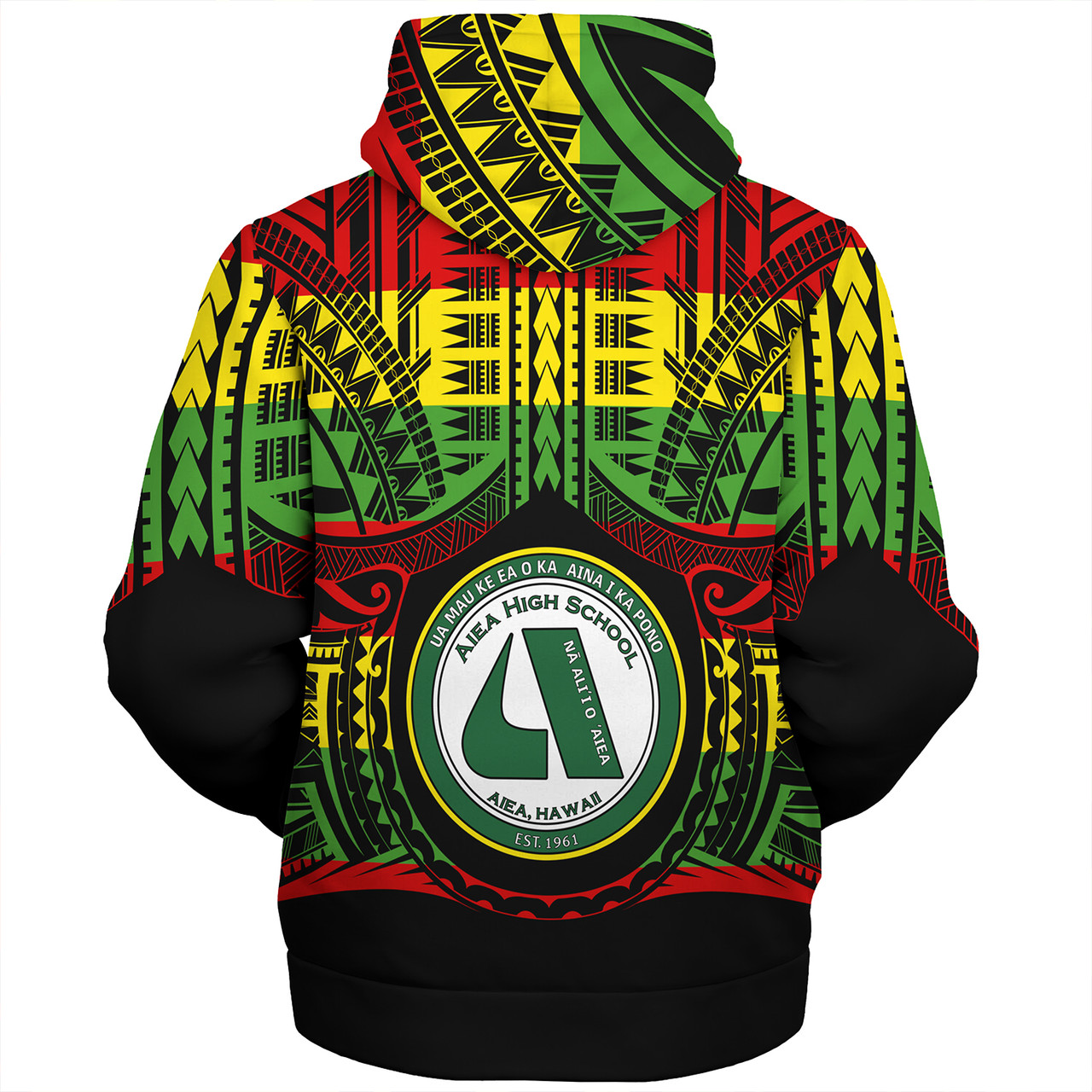 Hawaii Sherpa Hoodie ʻAiea High School Reggae Color Polynesian