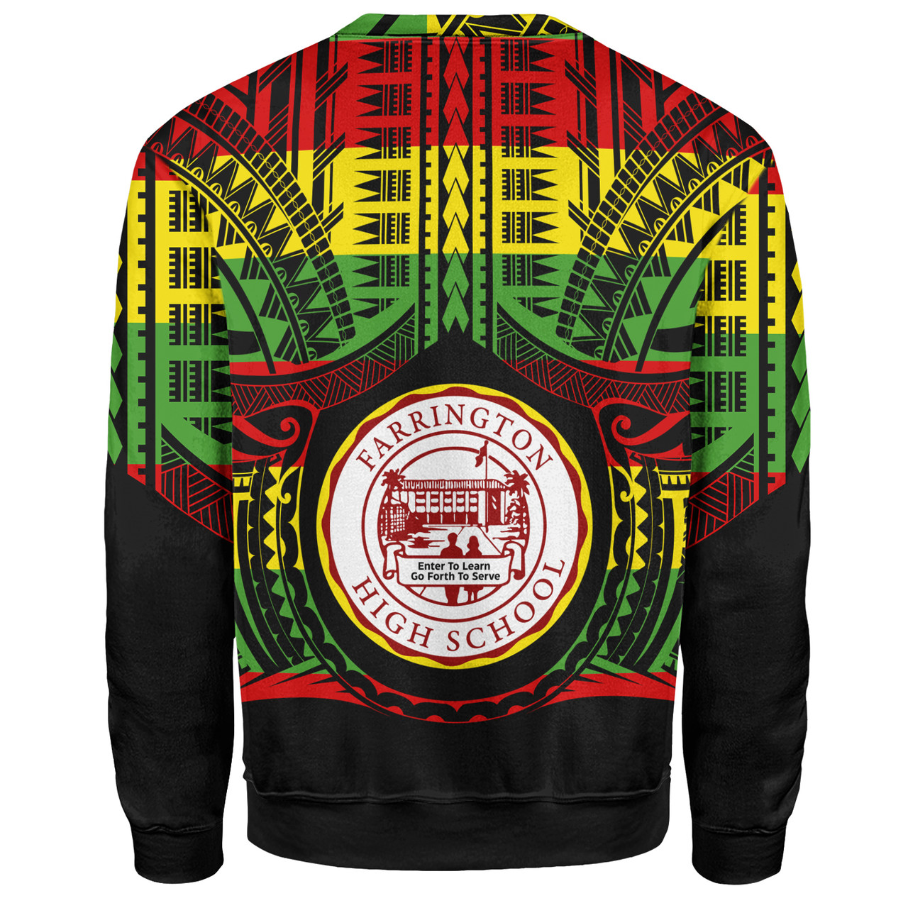 Hawaii Sweatshirt Farrington High School Reggae Color Polynesian