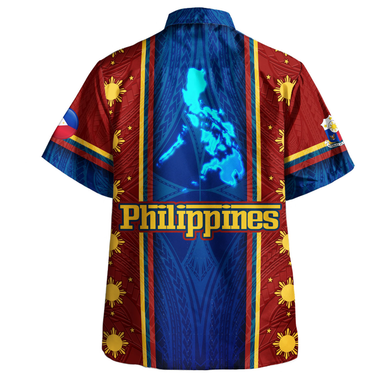 Philippines Filipinos Custom Personalised Hawaiian Shirt Tribal Sun Traditional Patterns