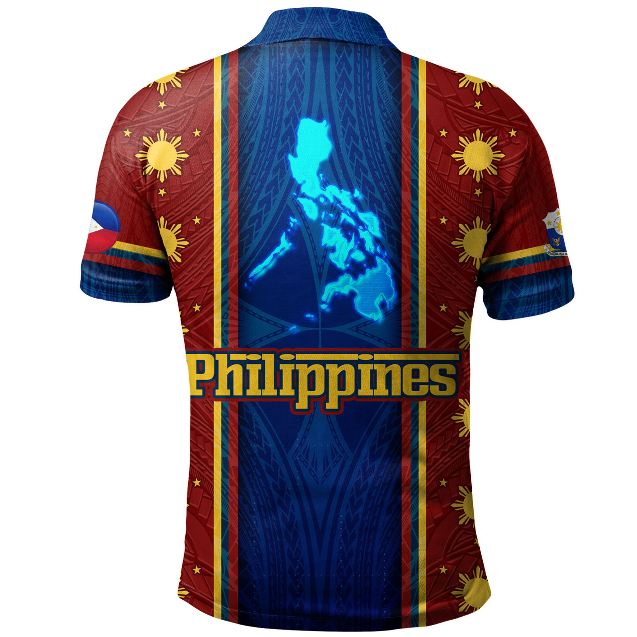 Philippines Filipinos Custom Personalised Polo Shirt Tribal Sun Traditional Patterns