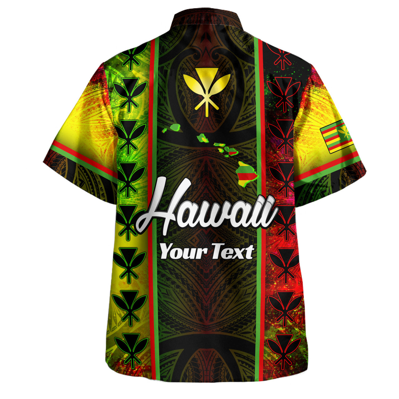 Hawaii Custom Personalised Hawaiian Shirt Kanakamaoli Flag With Map Traditional Patterns
