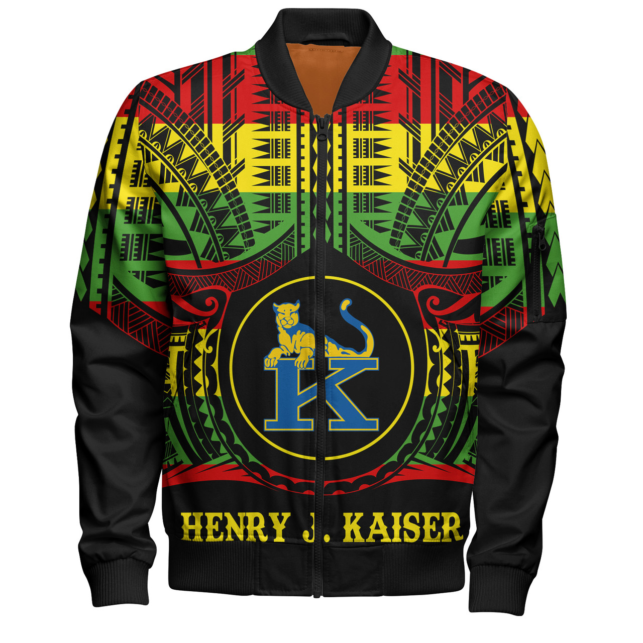 Hawaii Bomber Jacket Henry J. Kaiser High School Reggae Color Polynesian