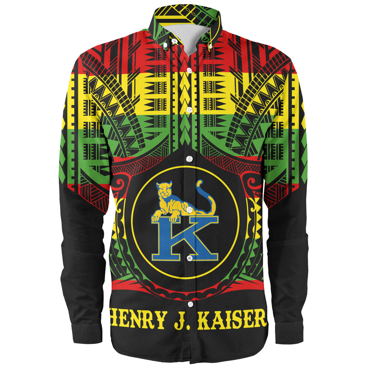 Hawaii Long Sleeve Shirt Henry J. Kaiser High School Reggae Color Polynesian