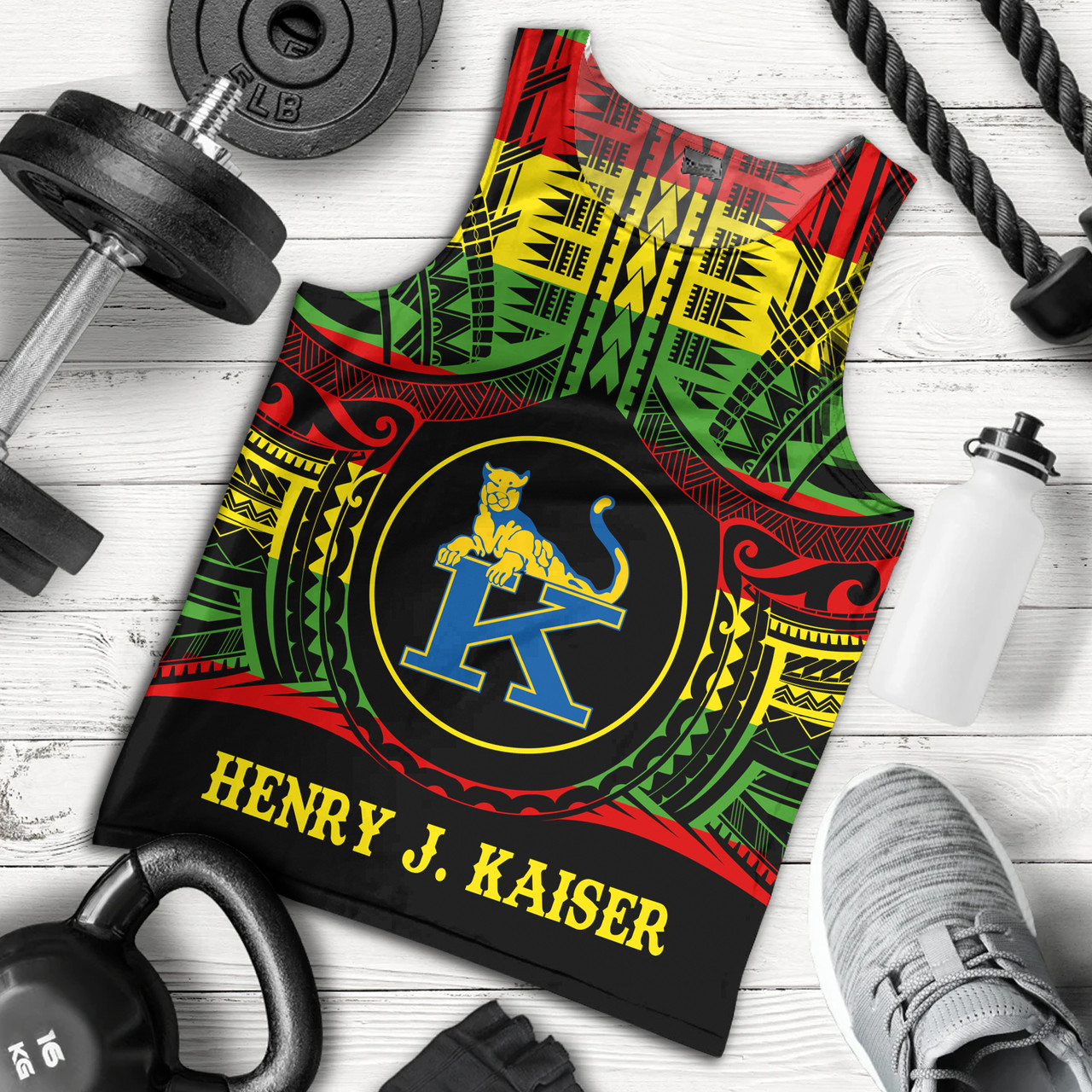 Hawaii Tank Top Henry J. Kaiser High School Reggae Color Polynesian