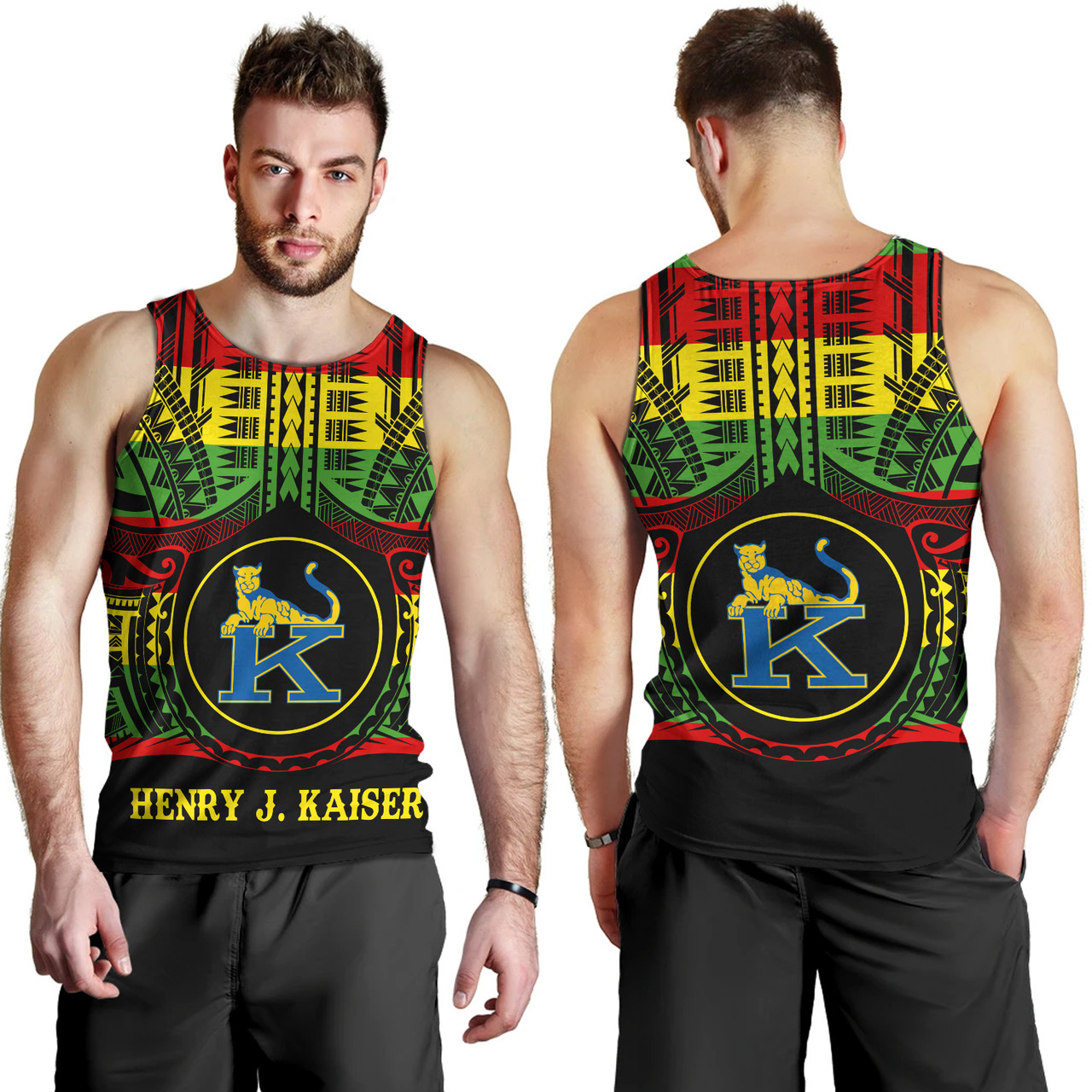 Hawaii Tank Top Henry J. Kaiser High School Reggae Color Polynesian