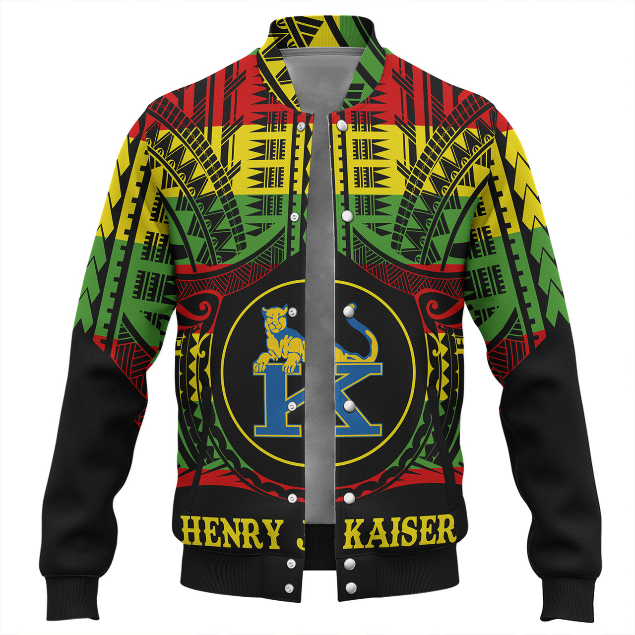 Hawaii Baseball Jacket Henry J. Kaiser High School Reggae Color Polynesian