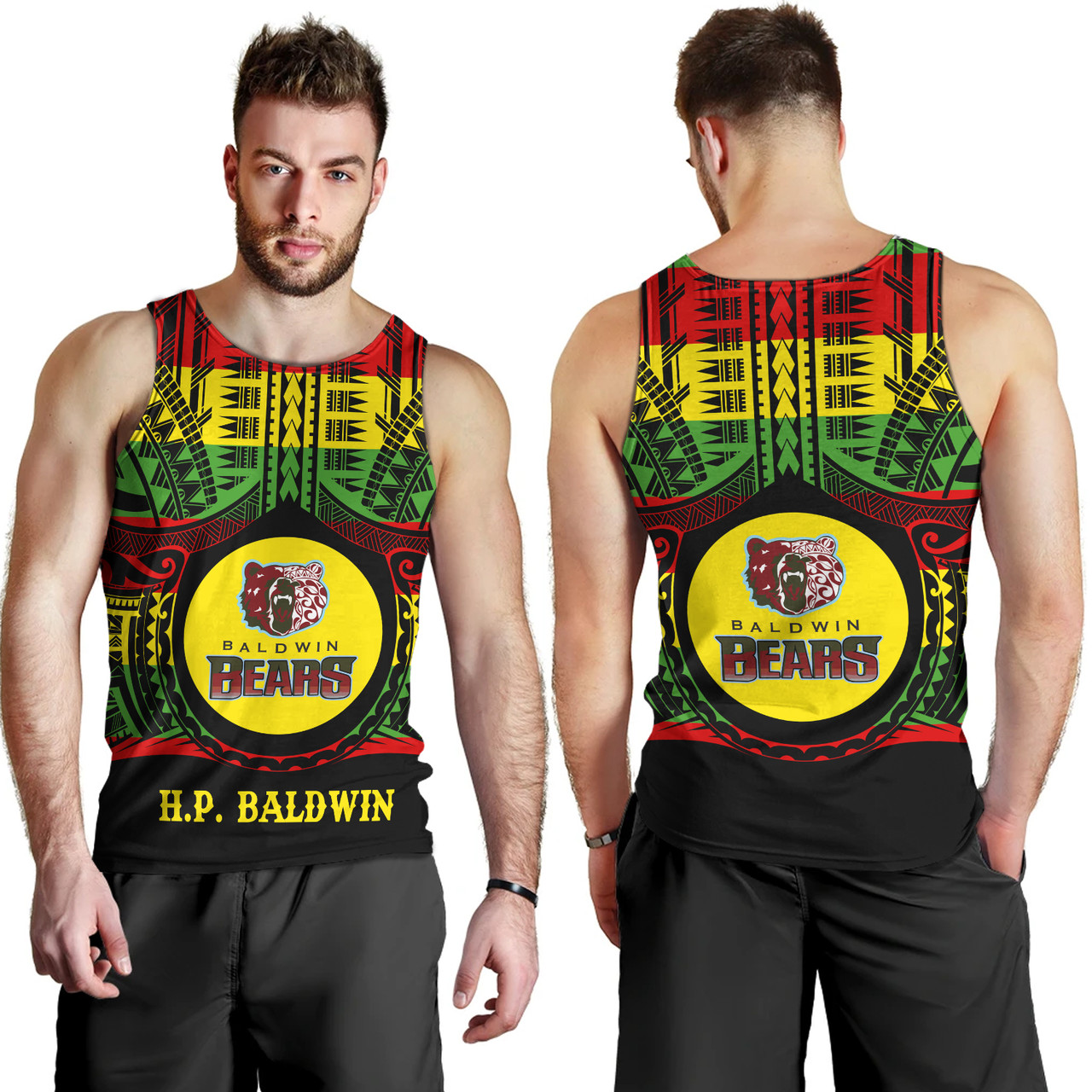 Hawaii Tank Top Henry Perrine Baldwin High School Reggae Color Polynesian