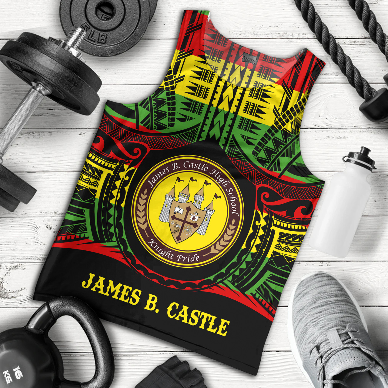 Hawaii Tank Top James B. Castle High School Reggae Color Polynesian