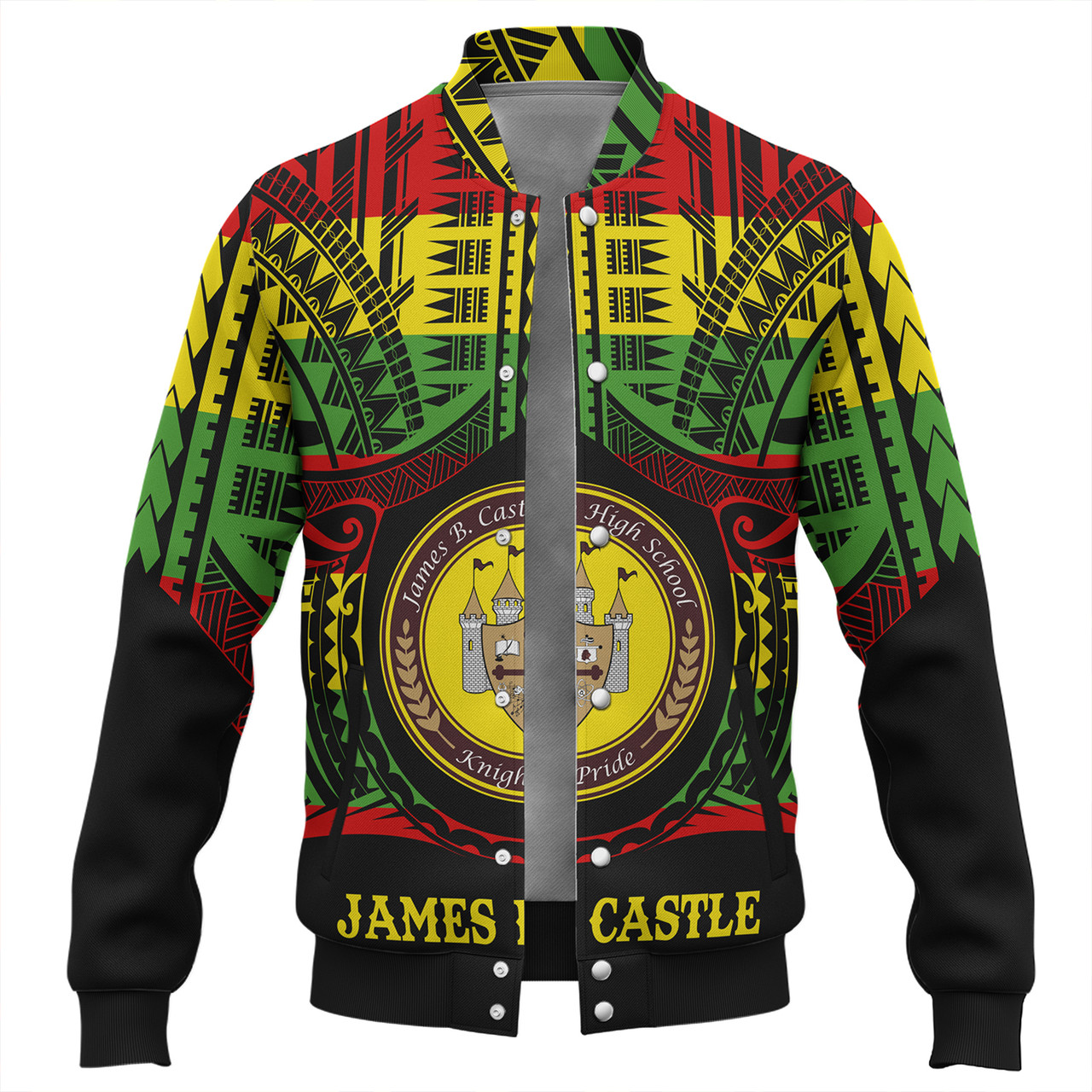 Hawaii Baseball Jacket James B. Castle High School Reggae Color Polynesian