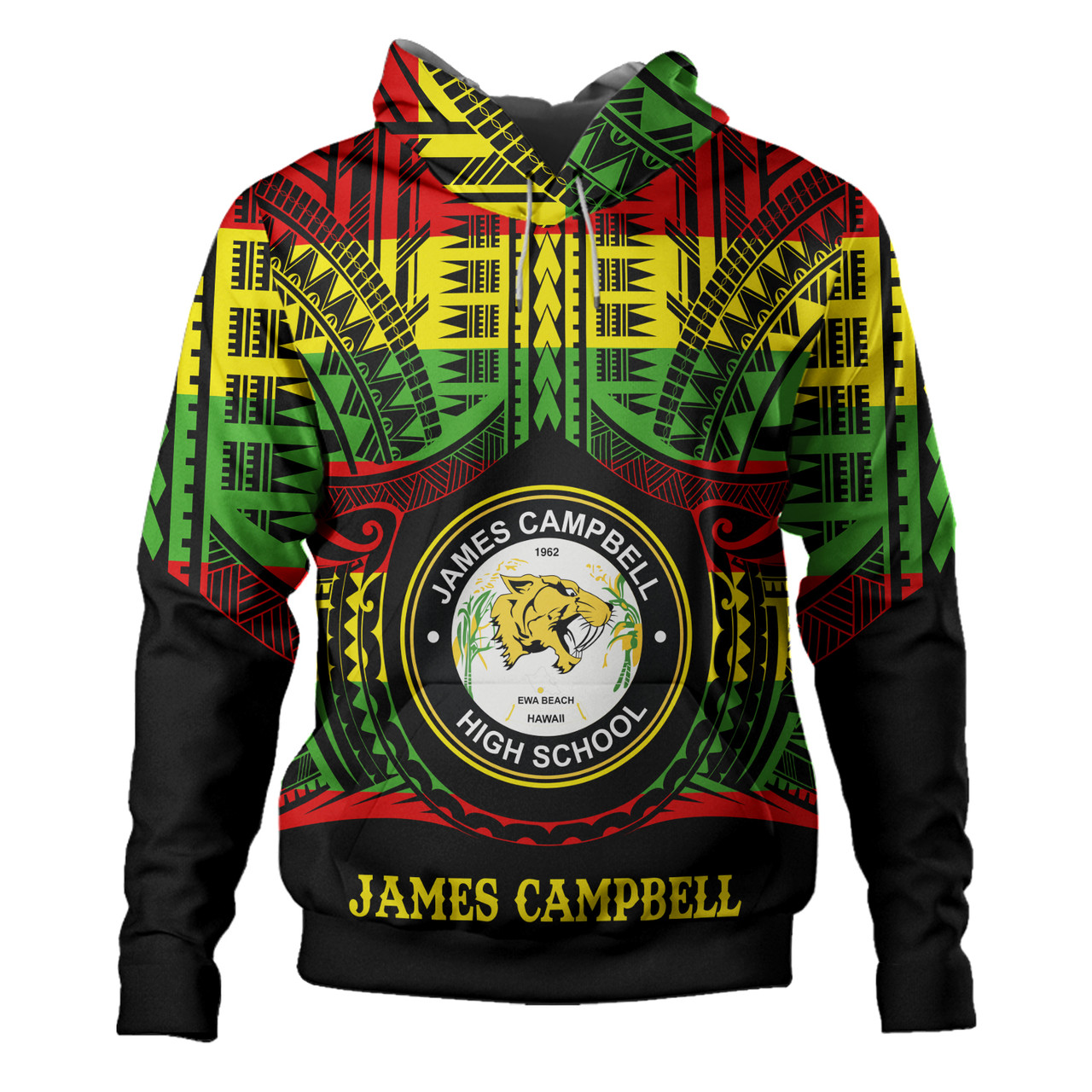 Hawaii Hoodie James Campbell High School Reggae Color Polynesian