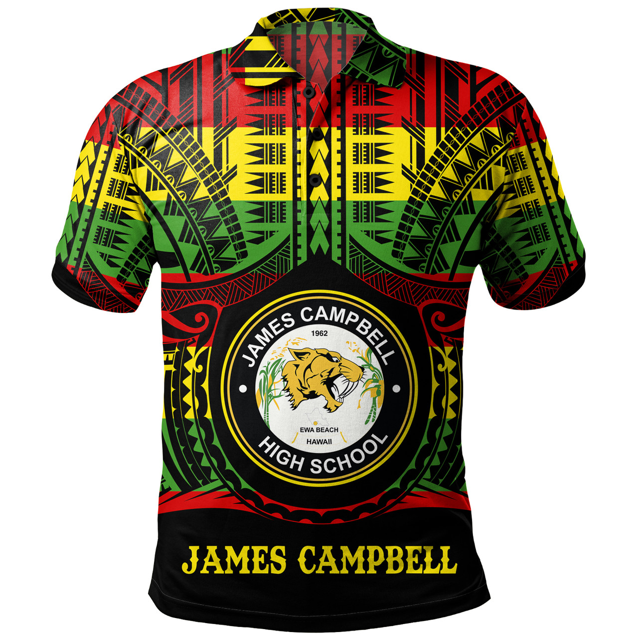 Hawaii Polo Shirt James Campbell High School Reggae Color Polynesian