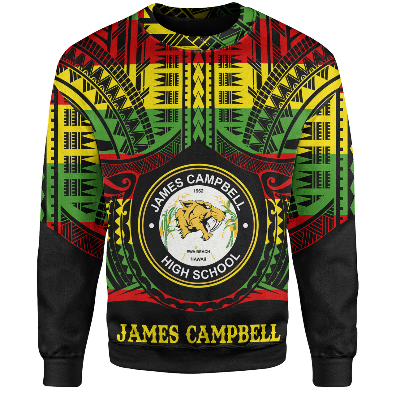 Hawaii Sweatshirt James Campbell High School Reggae Color Polynesian