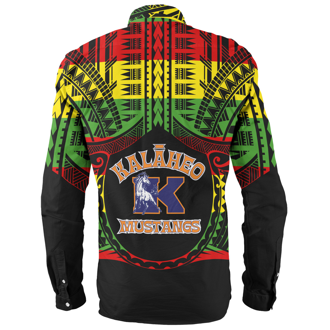 Hawaii Long Sleeve Shirt Kalaheo High School Reggae Color Polynesian