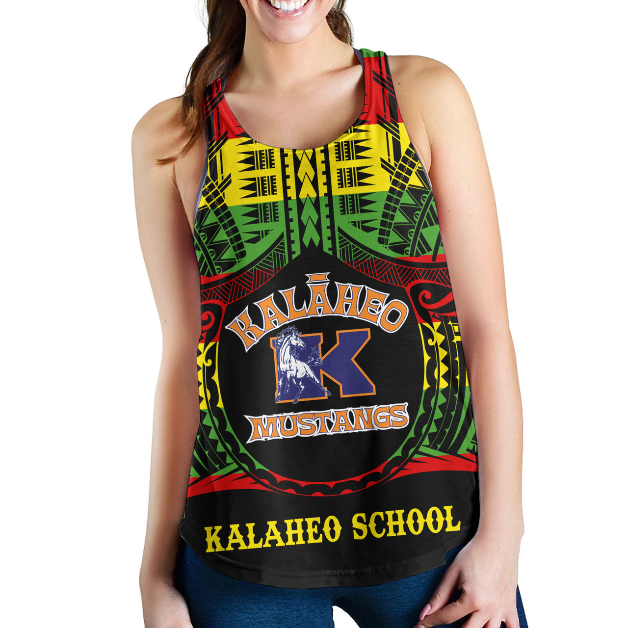 Hawaii Women Tank Kalaheo High School Reggae Color Polynesian