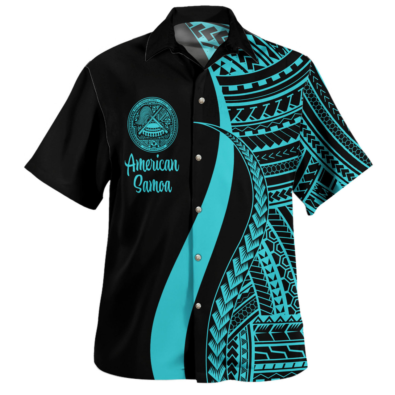 American Samoa Custom Personalised Hawaiian Shirt Polynesian Tentacle Tribal Pattern