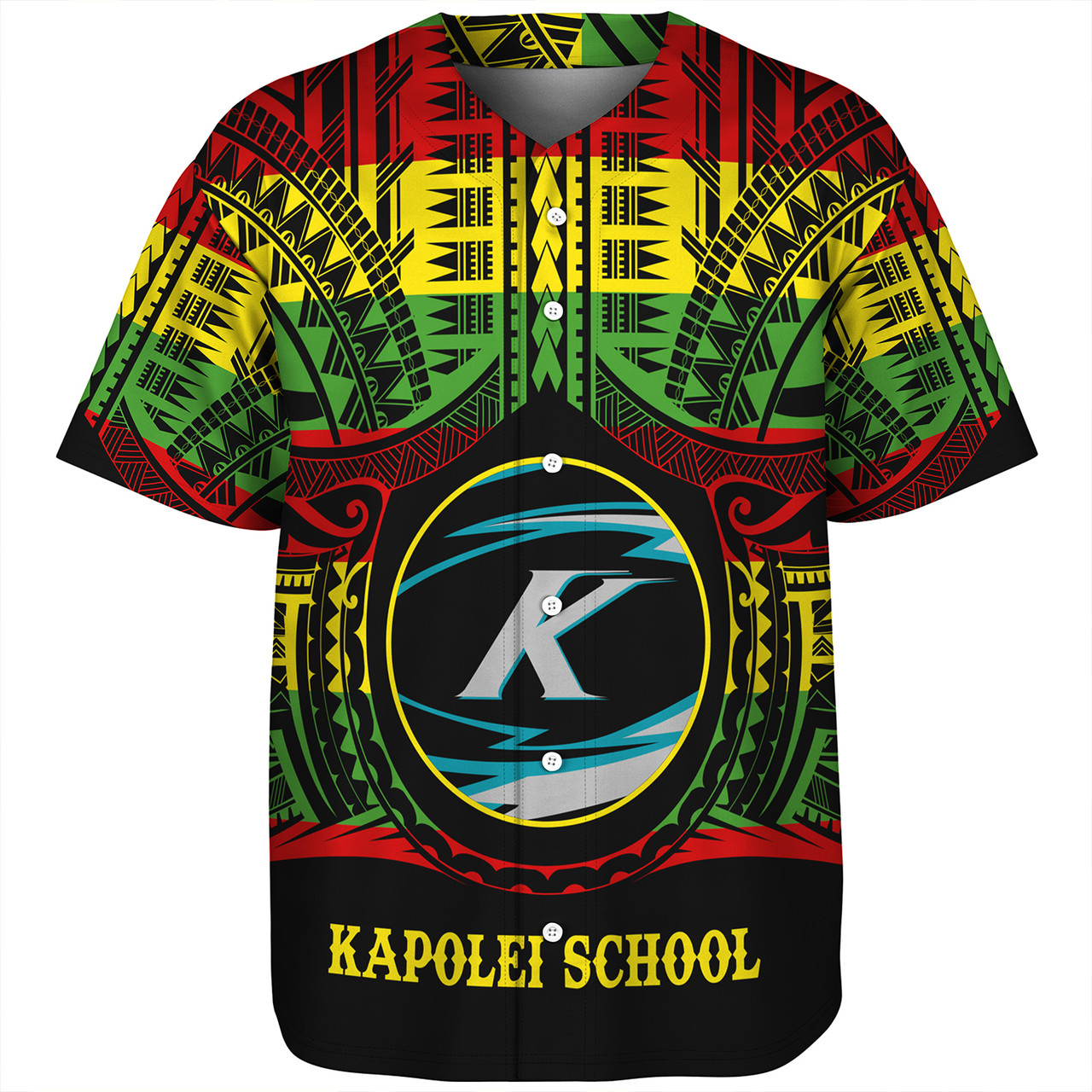 Hawaii Baseball Shirt Kapolei High School Reggae Color Polynesian