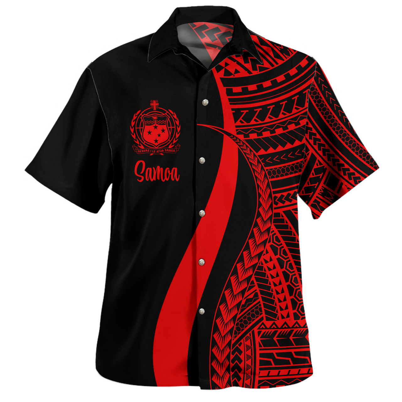 Samoa Custom Personalised Hawaiian Shirt Polynesian Tentacle Tribal Pattern